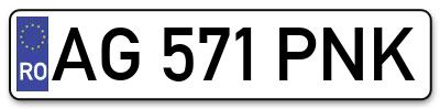 Placuta inmatriculare numar auto  AG-571-PNK, AG 571 PNK, AG571PNK