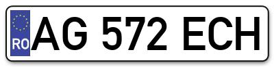 Placuta inmatriculare numar auto  AG-572-ECH, AG 572 ECH, AG572ECH