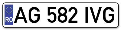 Placuta inmatriculare numar auto  AG-582-IVG, AG 582 IVG, AG582IVG