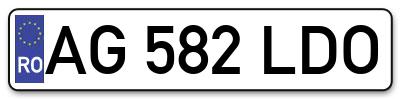 Placuta inmatriculare numar auto  AG-582-LDO, AG 582 LDO, AG582LDO