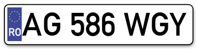 Placuta inmatriculare numar auto  AG-586-WGY, AG 586 WGY, AG586WGY