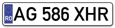 Placuta inmatriculare numar auto  AG-586-XHR, AG 586 XHR, AG586XHR
