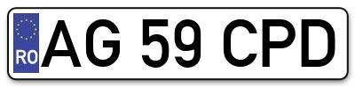 Placuta inmatriculare numar auto  AG-59-CPD, AG 59 CPD, AG59CPD