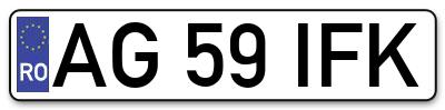 Placuta inmatriculare numar auto  AG-59-IFK, AG 59 IFK, AG59IFK