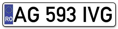 Placuta inmatriculare numar auto  AG-593-IVG, AG 593 IVG, AG593IVG