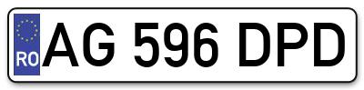 Placuta inmatriculare numar auto  AG-596-DPD, AG 596 DPD, AG596DPD