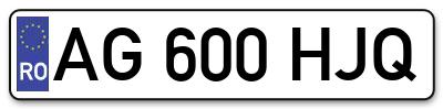 Placuta inmatriculare numar auto  AG-600-HJQ, AG 600 HJQ, AG600HJQ