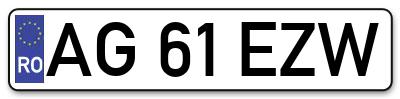 Placuta inmatriculare numar auto  AG-61-EZW, AG 61 EZW, AG61EZW
