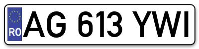 Placuta inmatriculare numar auto  AG-613-YWI, AG 613 YWI, AG613YWI