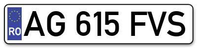 Placuta inmatriculare numar auto  AG-615-FVS, AG 615 FVS, AG615FVS