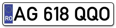 Placuta inmatriculare numar auto  AG-618-QQO, AG 618 QQO, AG618QQO