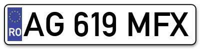 Placuta inmatriculare numar auto  AG-619-MFX, AG 619 MFX, AG619MFX