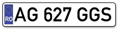 Placuta inmatriculare numar auto  AG-627-GGS, AG 627 GGS, AG627GGS