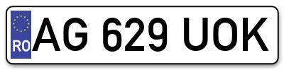 Placuta inmatriculare numar auto  AG-629-UOK, AG 629 UOK, AG629UOK