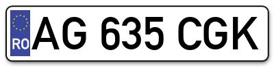 Placuta inmatriculare numar auto  AG-635-CGK, AG 635 CGK, AG635CGK