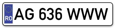 Placuta inmatriculare numar auto  AG-636-WWW, AG 636 WWW, AG636WWW