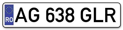Placuta inmatriculare numar auto  AG-638-GLR, AG 638 GLR, AG638GLR