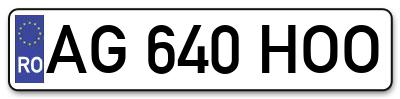 Placuta inmatriculare numar auto  AG-640-HOO, AG 640 HOO, AG640HOO