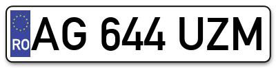 Placuta inmatriculare numar auto  AG-644-UZM, AG 644 UZM, AG644UZM