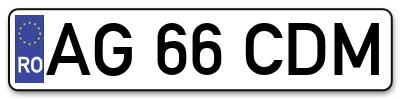 Placuta inmatriculare numar auto  AG-66-CDM, AG 66 CDM, AG66CDM