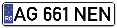 Placuta inmatriculare numar auto  AG-661-NEN, AG 661 NEN, AG661NEN