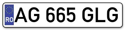 Placuta inmatriculare numar auto  AG-665-GLG, AG 665 GLG, AG665GLG