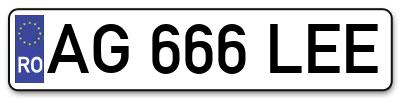 Placuta inmatriculare numar auto  AG-666-LEE, AG 666 LEE, AG666LEE