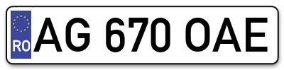 Placuta inmatriculare numar auto  AG-670-OAE, AG 670 OAE, AG670OAE