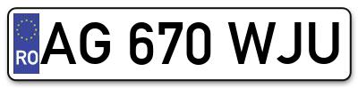 Placuta inmatriculare numar auto  AG-670-WJU, AG 670 WJU, AG670WJU