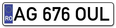 Placuta inmatriculare numar auto  AG-676-OUL, AG 676 OUL, AG676OUL