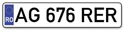 Placuta inmatriculare numar auto  AG-676-RER, AG 676 RER, AG676RER