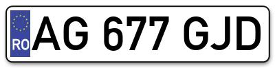 Placuta inmatriculare numar auto  AG-677-GJD, AG 677 GJD, AG677GJD