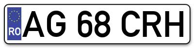 Placuta inmatriculare numar auto  AG-68-CRH, AG 68 CRH, AG68CRH