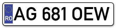 Placuta inmatriculare numar auto  AG-681-OEW, AG 681 OEW, AG681OEW