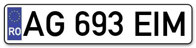 Placuta inmatriculare numar auto  AG-693-EIM, AG 693 EIM, AG693EIM