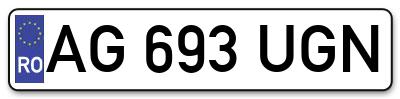 Placuta inmatriculare numar auto  AG-693-UGN, AG 693 UGN, AG693UGN