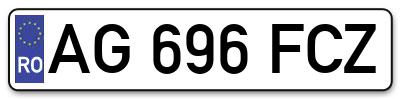 Placuta inmatriculare numar auto  AG-696-FCZ, AG 696 FCZ, AG696FCZ