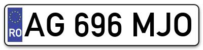 Placuta inmatriculare numar auto  AG-696-MJO, AG 696 MJO, AG696MJO
