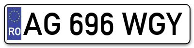 Placuta inmatriculare numar auto  AG-696-WGY, AG 696 WGY, AG696WGY