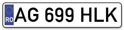 Placuta inmatriculare numar auto  AG-699-HLK, AG 699 HLK, AG699HLK
