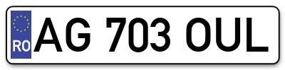Placuta inmatriculare numar auto  AG-703-OUL, AG 703 OUL, AG703OUL