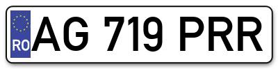 Placuta inmatriculare numar auto  AG-719-PRR, AG 719 PRR, AG719PRR