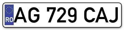 Placuta inmatriculare numar auto  AG-729-CAJ, AG 729 CAJ, AG729CAJ