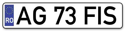 Placuta inmatriculare numar auto  AG-73-FIS, AG 73 FIS, AG73FIS