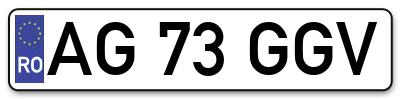 Placuta inmatriculare numar auto  AG-73-GGV, AG 73 GGV, AG73GGV