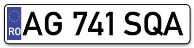 Placuta inmatriculare numar auto  AG-741-SQA, AG 741 SQA, AG741SQA