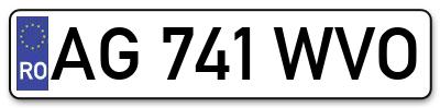 Placuta inmatriculare numar auto  AG-741-WVO, AG 741 WVO, AG741WVO