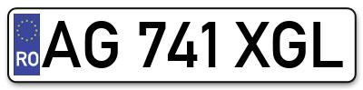 Placuta inmatriculare numar auto  AG-741-XGL, AG 741 XGL, AG741XGL