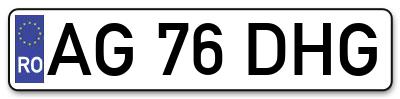 Placuta inmatriculare numar auto  AG-76-DHG, AG 76 DHG, AG76DHG