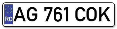 Placuta inmatriculare numar auto  AG-761-COK, AG 761 COK, AG761COK